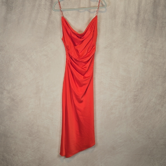 Alice + Olivia Vibrant Red Asymmetrical Dress - Picture 1 of 10